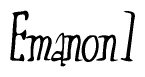 The image is a stylized text or script that reads 'Emanon1' in a cursive or calligraphic font.