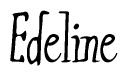 The image is a stylized text or script that reads 'Edeline' in a cursive or calligraphic font.
