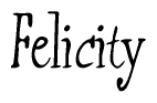 The image is of the word Felicity stylized in a cursive script.