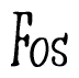 The image is of the word Fos stylized in a cursive script.