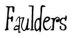 The image contains the word 'Faulders' written in a cursive, stylized font.