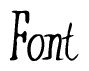 The image is a stylized text or script that reads 'Font' in a cursive or calligraphic font.