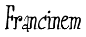 The image is a stylized text or script that reads 'Francinem' in a cursive or calligraphic font.