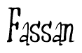 The image is of the word Fassan stylized in a cursive script.
