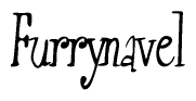 The image is a stylized text or script that reads 'Furrynavel' in a cursive or calligraphic font.