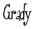 The image contains the word 'Grady' written in a cursive, stylized font.