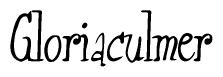 The image contains the word 'Gloriaculmer' written in a cursive, stylized font.
