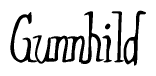 The image is a stylized text or script that reads 'Gunnhild' in a cursive or calligraphic font.