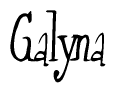 The image is of the word Galyna stylized in a cursive script.