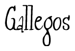 The image is a stylized text or script that reads 'Gallegos' in a cursive or calligraphic font.