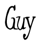 The image contains the word 'Guy' written in a cursive, stylized font.