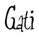 The image is a stylized text or script that reads 'Gati' in a cursive or calligraphic font.