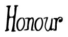 The image contains the word 'Honour' written in a cursive, stylized font.