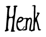 The image is a stylized text or script that reads 'Henk' in a cursive or calligraphic font.