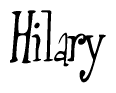 The image contains the word 'Hilary' written in a cursive, stylized font.