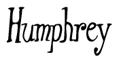 The image is of the word Humphrey stylized in a cursive script.