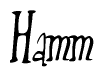 The image is a stylized text or script that reads 'Hamm' in a cursive or calligraphic font.