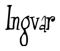 The image is of the word Ingvar stylized in a cursive script.