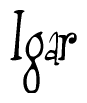The image contains the word 'Igar' written in a cursive, stylized font.