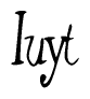 The image is a stylized text or script that reads 'Iuyt' in a cursive or calligraphic font.