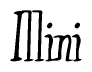 The image contains the word 'Illini' written in a cursive, stylized font.
