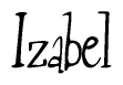 The image contains the word 'Izabel' written in a cursive, stylized font.