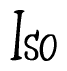 The image is of the word Iso stylized in a cursive script.