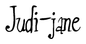 The image is of the word Judi-jane stylized in a cursive script.