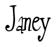 The image contains the word 'Janey' written in a cursive, stylized font.