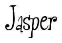 The image is a stylized text or script that reads 'Jasper' in a cursive or calligraphic font.