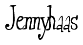 The image contains the word 'Jennyhaas' written in a cursive, stylized font.