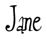 The image contains the word 'Jane' written in a cursive, stylized font.
