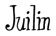 The image is a stylized text or script that reads 'Juilin' in a cursive or calligraphic font.