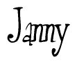 The image is of the word Janny stylized in a cursive script.