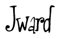 The image is of the word Jward stylized in a cursive script.