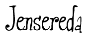 The image contains the word 'Jensereda' written in a cursive, stylized font.