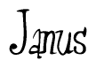 The image contains the word 'Janus' written in a cursive, stylized font.