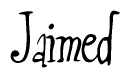 The image is a stylized text or script that reads 'Jaimed' in a cursive or calligraphic font.