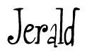 The image contains the word 'Jerald' written in a cursive, stylized font.