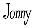 The image contains the word 'Jonny' written in a cursive, stylized font.