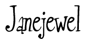 The image contains the word 'Janejewel' written in a cursive, stylized font.