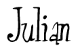 The image is of the word Julian stylized in a cursive script.