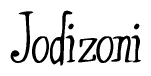   The image is of the word Jodizoni stylized in a cursive script. 