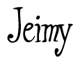 The image is of the word Jeimy stylized in a cursive script.