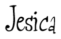 The image is of the word Jesica stylized in a cursive script.