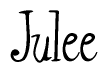 The image is a stylized text or script that reads 'Julee' in a cursive or calligraphic font.