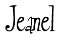 The image contains the word 'Jeanel' written in a cursive, stylized font.