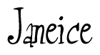 The image is a stylized text or script that reads 'Janeice' in a cursive or calligraphic font.