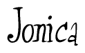 The image contains the word 'Jonica' written in a cursive, stylized font.