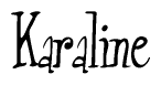 The image contains the word 'Karaline' written in a cursive, stylized font.